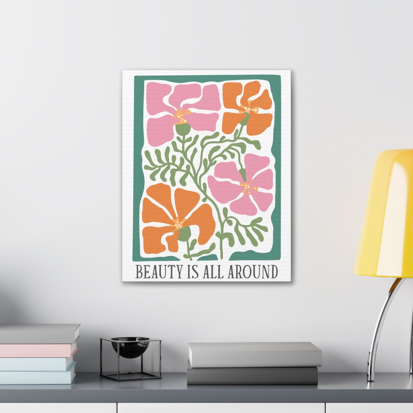 Boho Flower Inspirational - Beauty is All Around - Canvas Wall Art