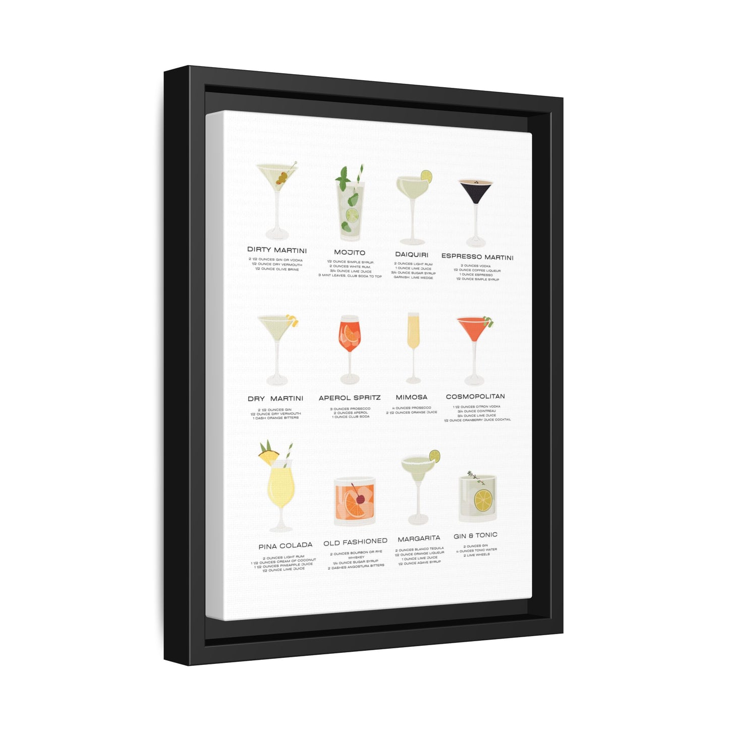 Bar and Kitchen Decor - Mix Drinks Wall Art