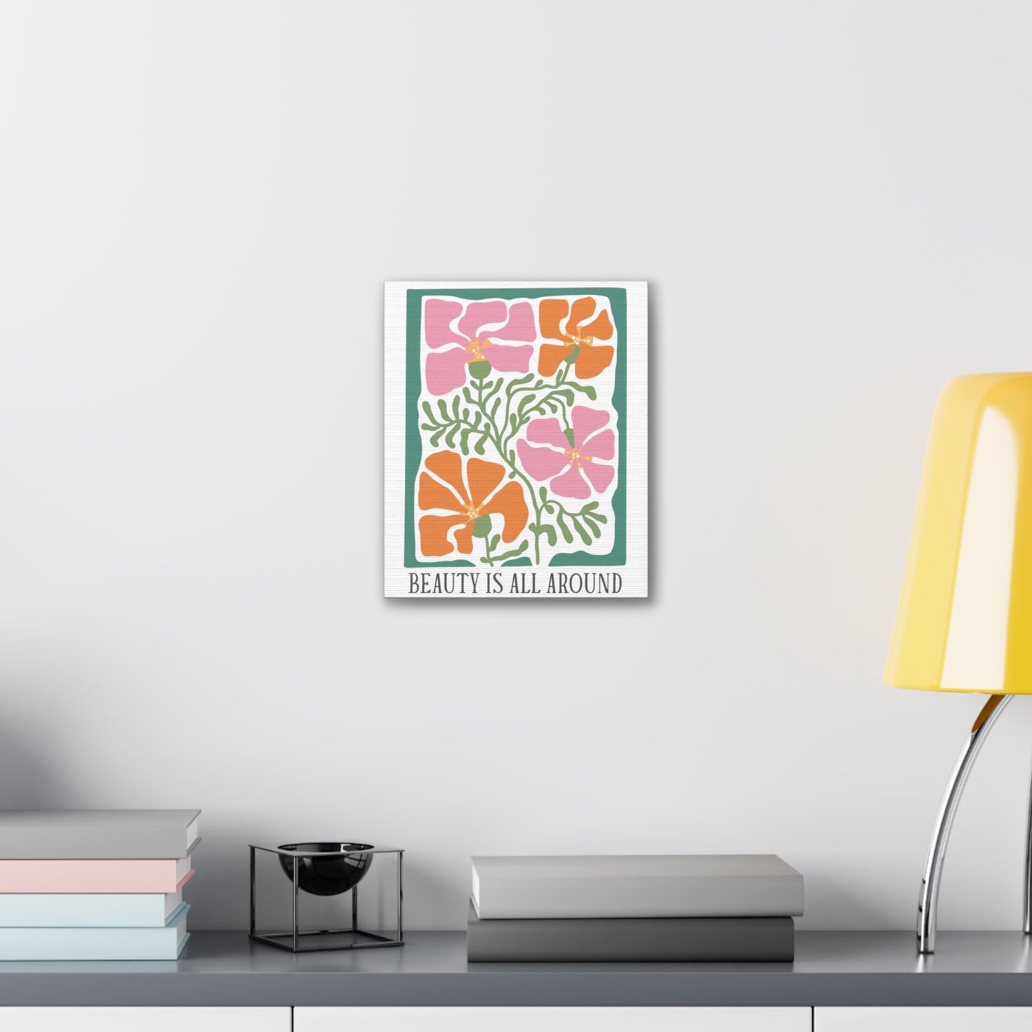 Boho Flower Inspirational - Beauty is All Around - Canvas Wall Art