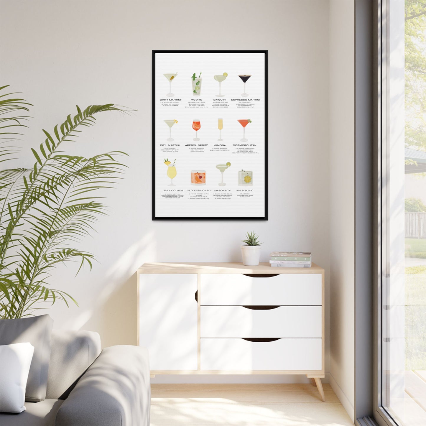 Bar and Kitchen Decor - Mix Drinks Wall Art