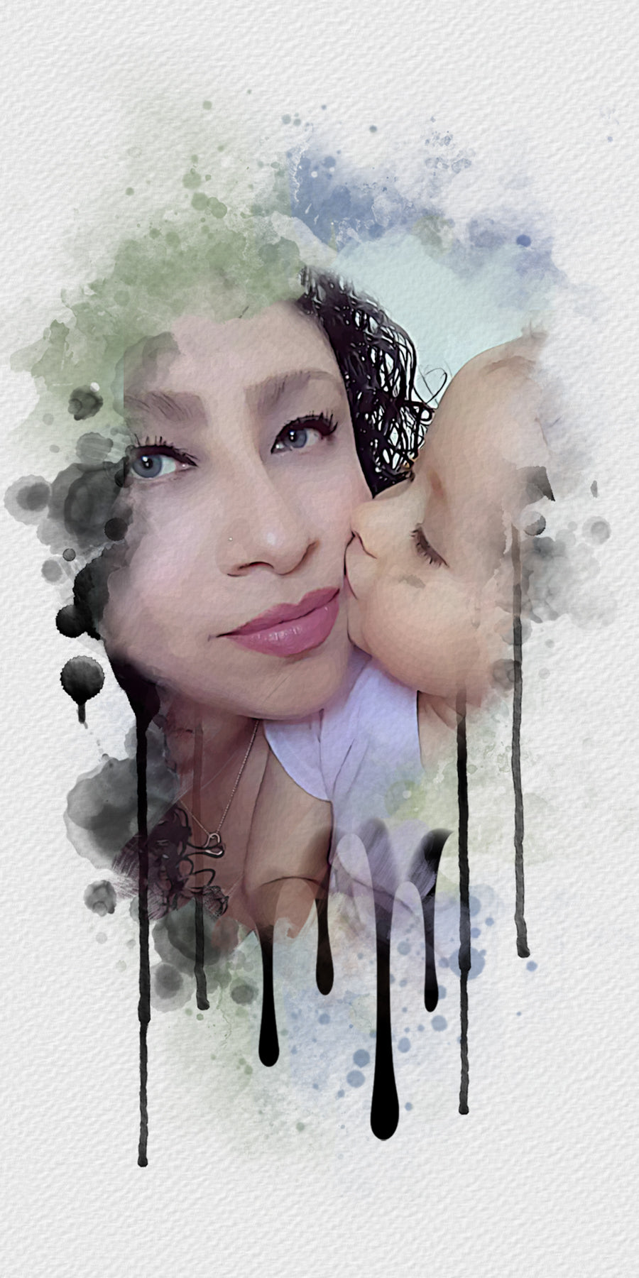 Custom Watercolor Cellphone Wallpaper from Photo, Personalized Gift Set of Three Wallpapers - Digital File Only