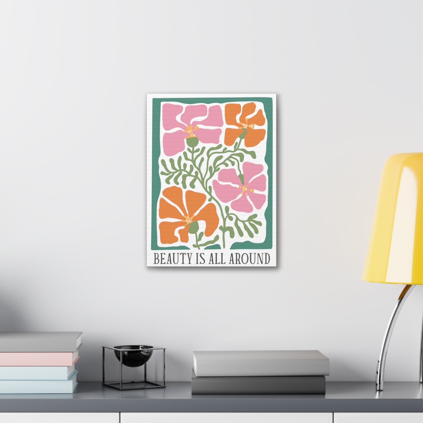 Boho Flower Inspirational - Beauty is All Around - Canvas Wall Art