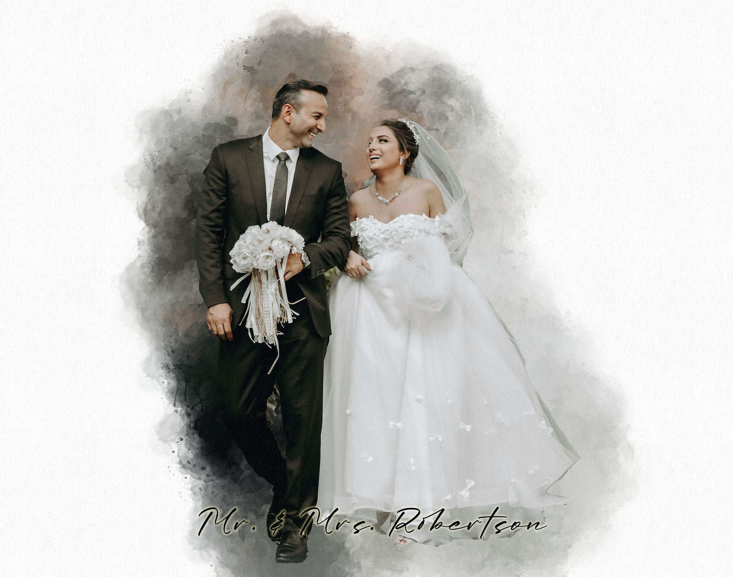 Custom Watercolor Painting, Portrait Painting from Photo, Wedding Portrait