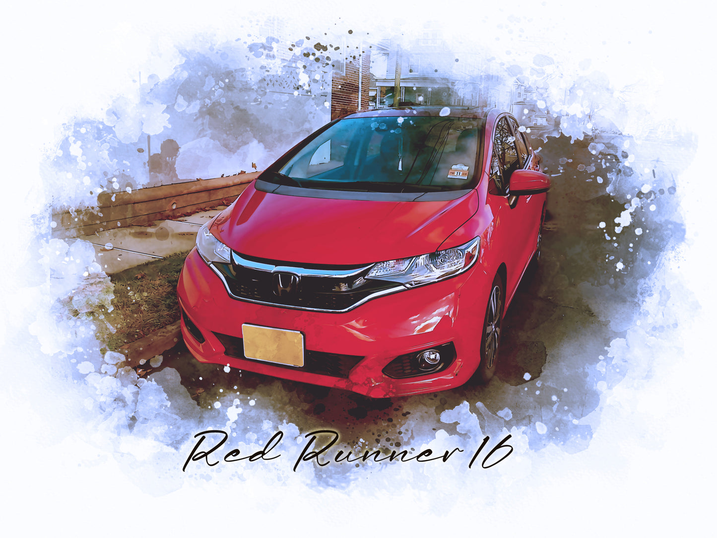 Personalized Watercolor Effect from Photo - Car Picture