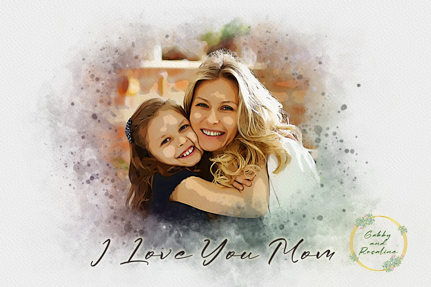 Personalized Custom Watercolor Effect from Photo - Couples