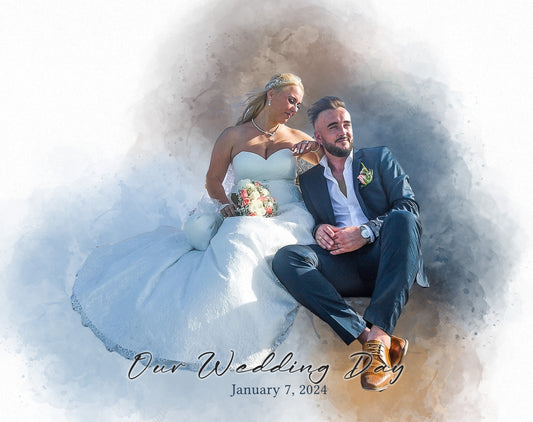 Custom Watercolor Painting, Portrait Painting from Photo, Wedding Portrait